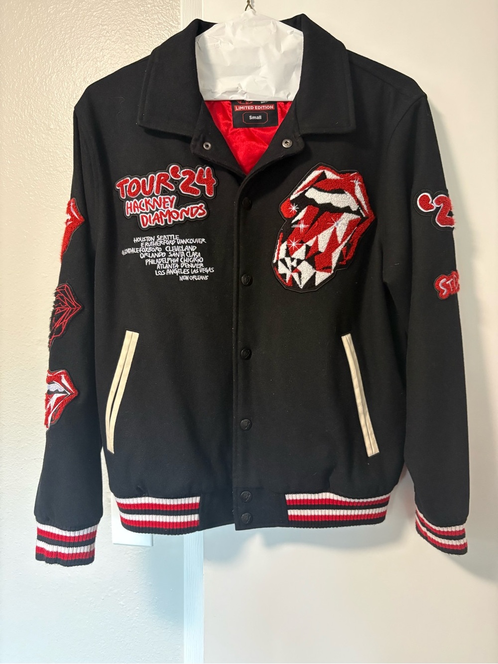 Limited Edition Black Tour '24 Embroidered Varsity Jacket